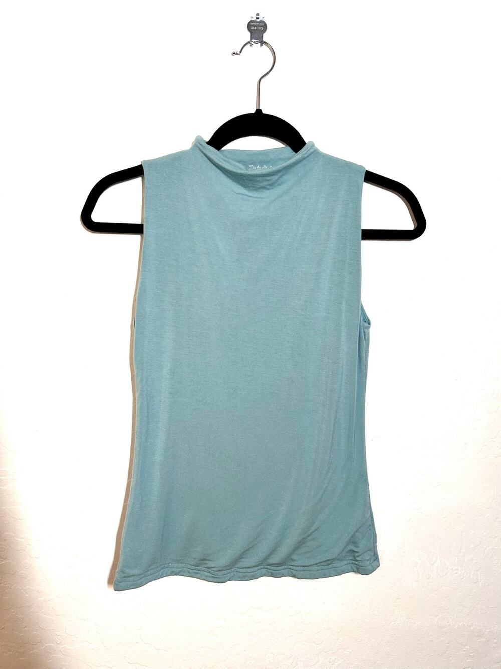 Women’s Small Career Sleeveless Turquoise Blue Layering High Neck Tank Top